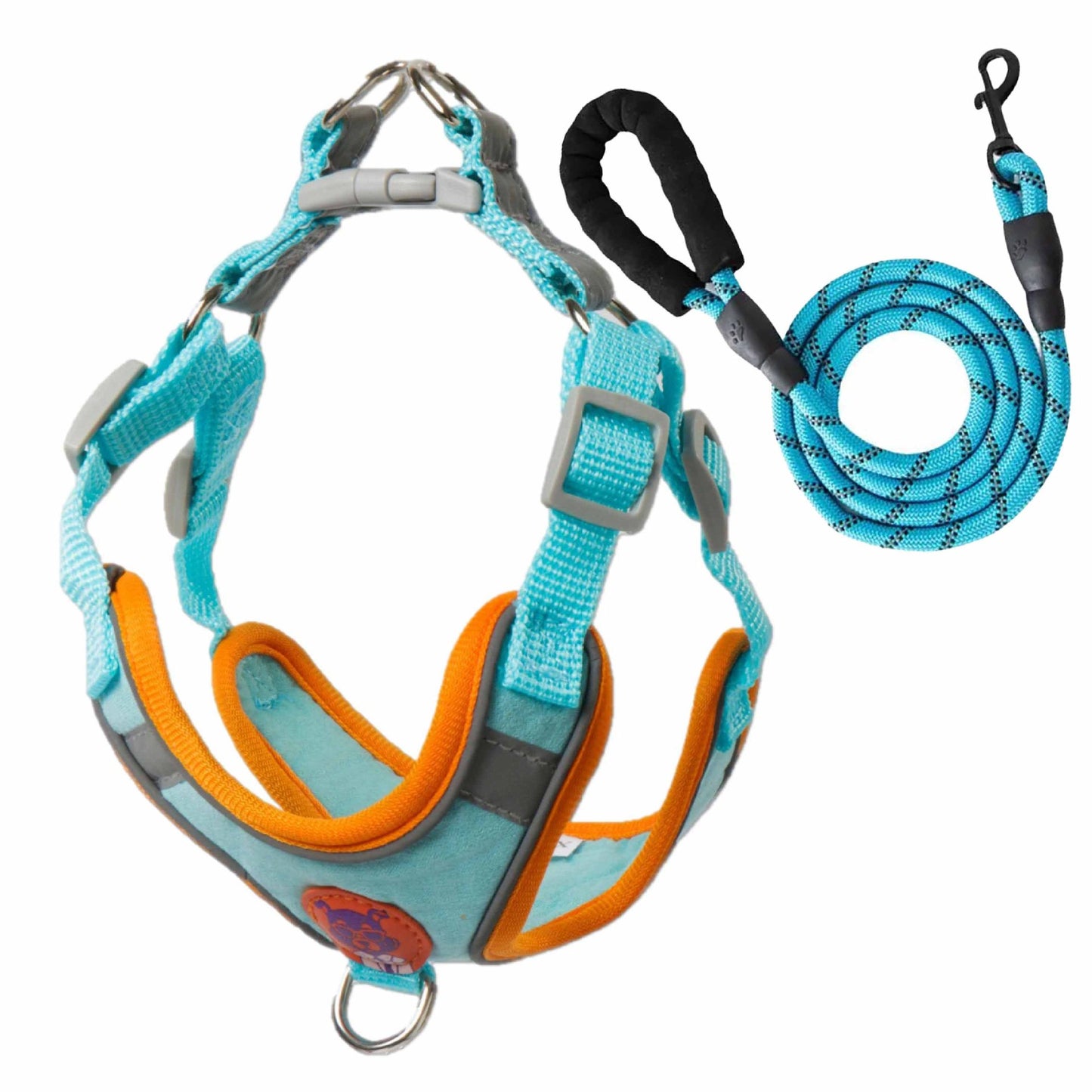 Adjustable Reflective Dog Harness and Leash Set